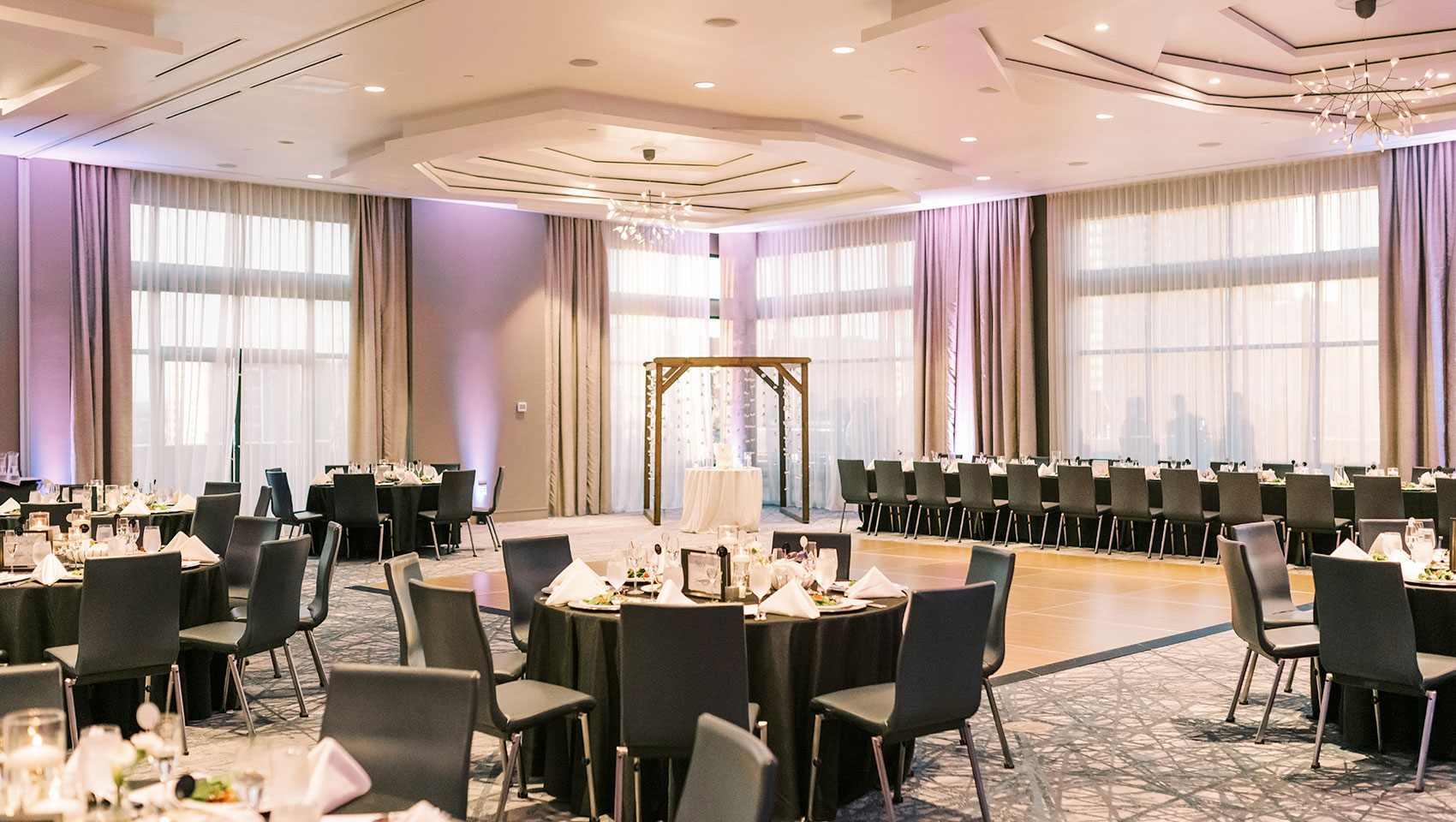 Ballroom reception set up