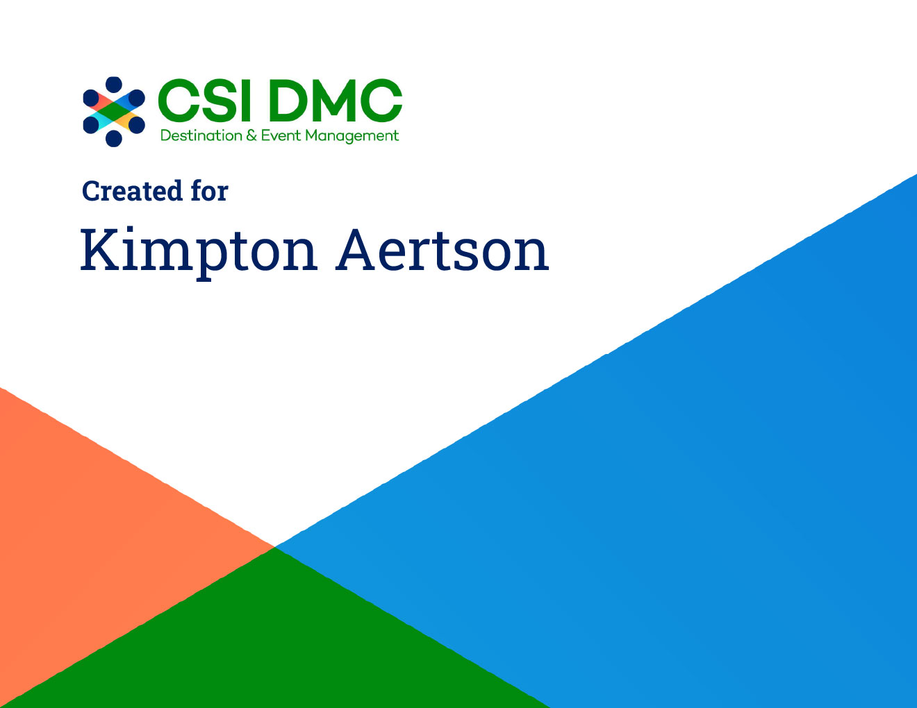 Destination and Event Management Cover Page