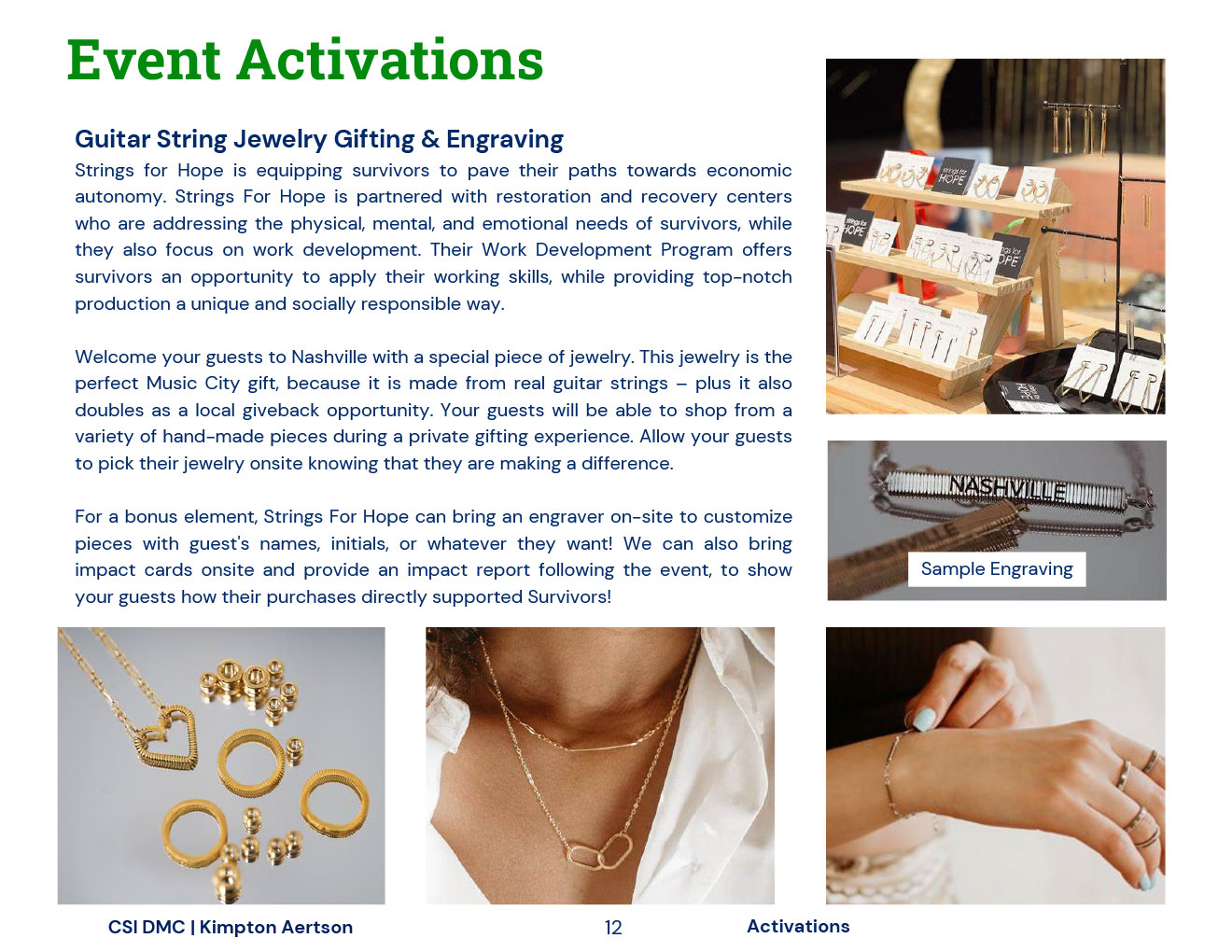 Guitar String Jewelry Gifting & Engraving activation details